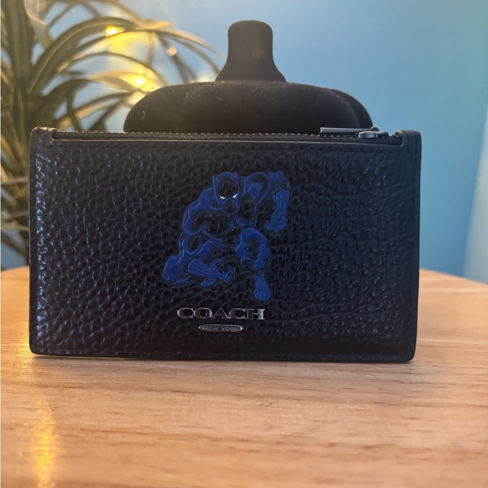Coach Marvel Black Panther Leather Card Holder